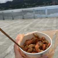 Eating along Tamsui Old Street