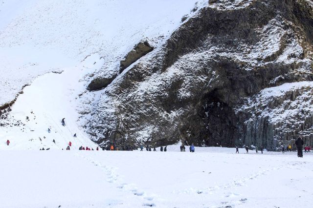 Iceland's black sand beach like an alien planet.