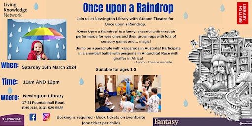 Once Upon a Raindrop - Sensory Performance (12 pm) | Newington Library