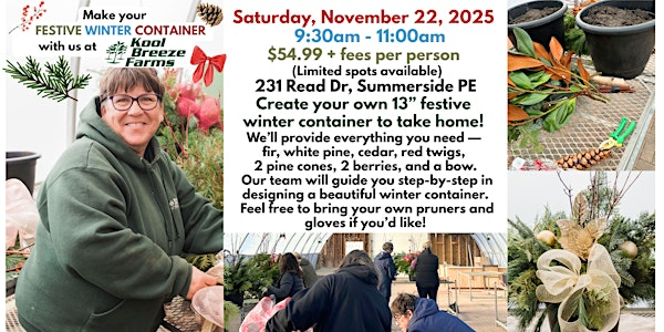 Festive Winter Container Workshop @ Kool Breeze Farms | Kool Breeze Farms