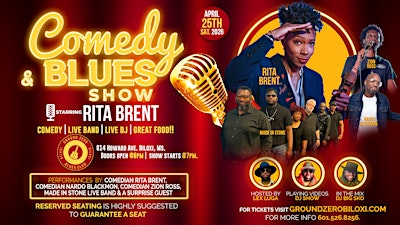 Comedy and Blues featuring Comedian Rita Brent at Ground Zero Biloxi | Ground Zero Blues Club Biloxi & Restaurant