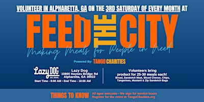 Feed The City Alpharetta: Making Meals for People In Need | Lazy Dog Restaurant & Bar
