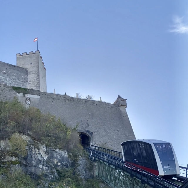 Going up to the Fortress Hohensalzburg 