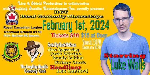 RCT Real Comedy Thursdays at the Norwood Legion, Starring Luke Wells | Norwood Legion