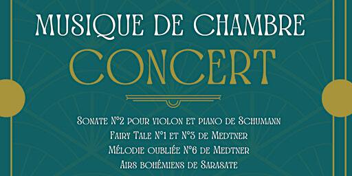 Concert Musique de chambre violon piano Schumann/Medtner/Sarasate | 6 Rue Quinault