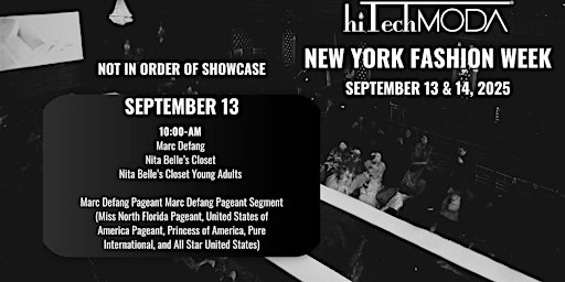 New York Fashion Week hiTechMODA Saturday September 13, 2025 - 10 AM | The Edison Ballroom