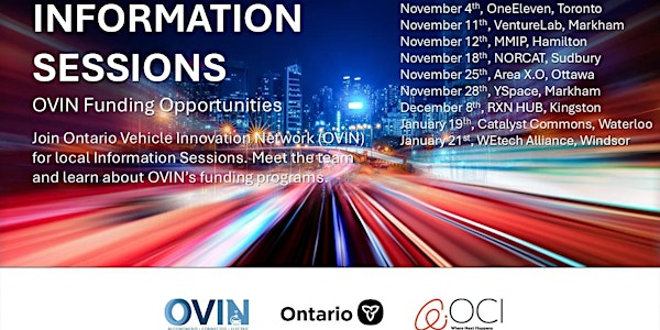 OVIN funding programs Information session, Waterloo | Catalyst Commons