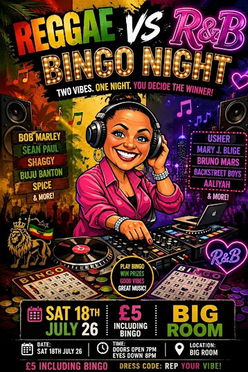 reggae & rnb bingo night with dj moggy | The C's bar & function rooms