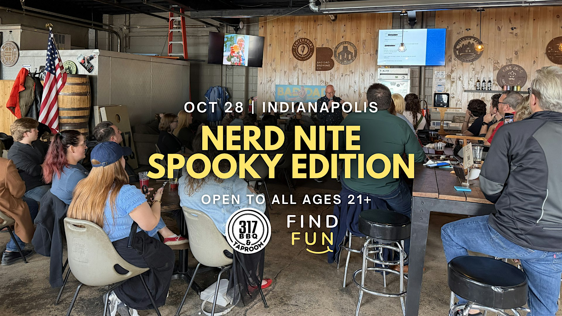 Nerd Nite | Spooky Edition (Powerpoint lectures in a bar) | Indianapolis | 317 BBQ