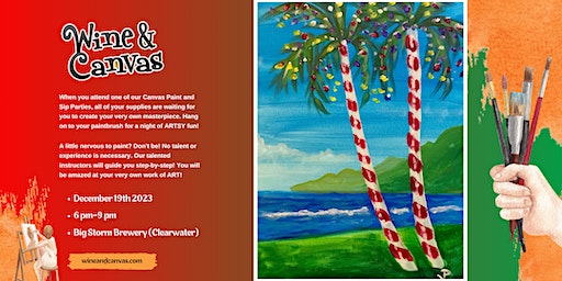 "Candy Cane Palms" Paint and Sip Event | Big Storm Brewing Tap Room - Clearwater