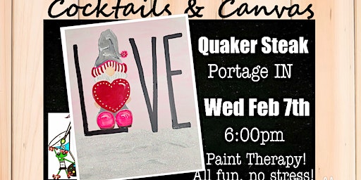 "Gnome Love" Cocktails and Canvas Valentines Painting Art Event | Quaker Steak & Lube