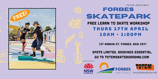 Forbes Skatepark - FREE Learn to Skate Workshop | Forbes Skate Park