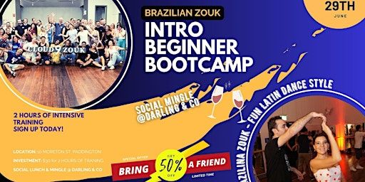 Intro Beginner Dance Bootcamp & Social Mingle | Sun 29th June 2025 | Cloud 9 Zouk - Latin Dance Classes & Social in Brisbane