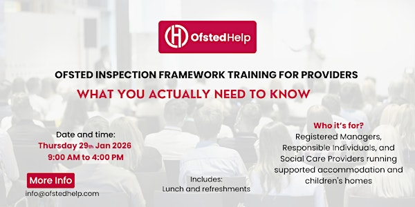 Ofsted Inspection Framework - Training For Providers | Birmingham
