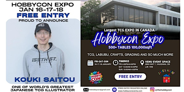 Hobby Con Expo Vaughan - FREE TCG Show ft. Voice Actors + World Illustrator | Venu Event Space