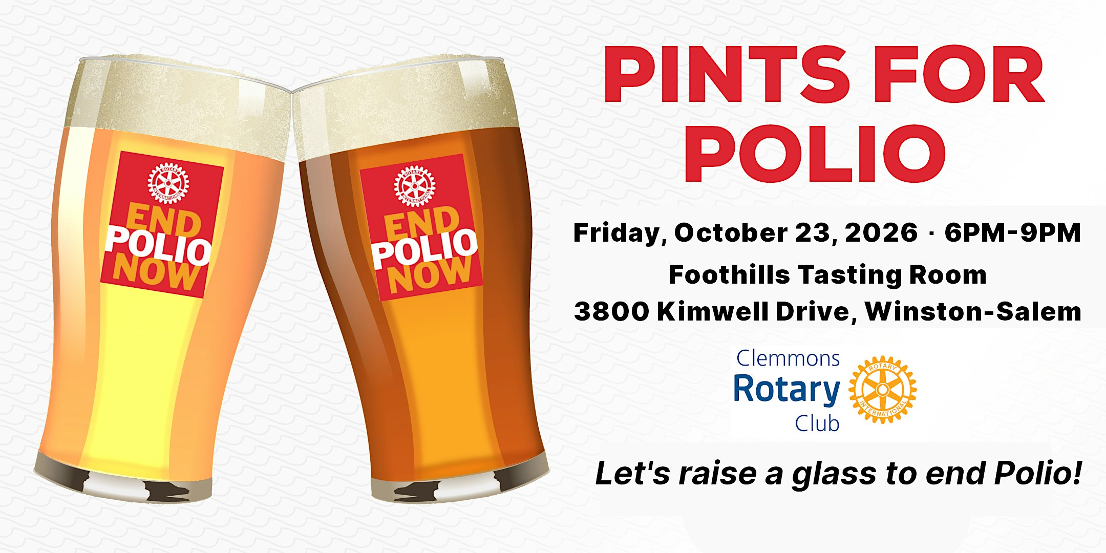 Pints for Polio 2026 | Foothills Brewing Tasting Room