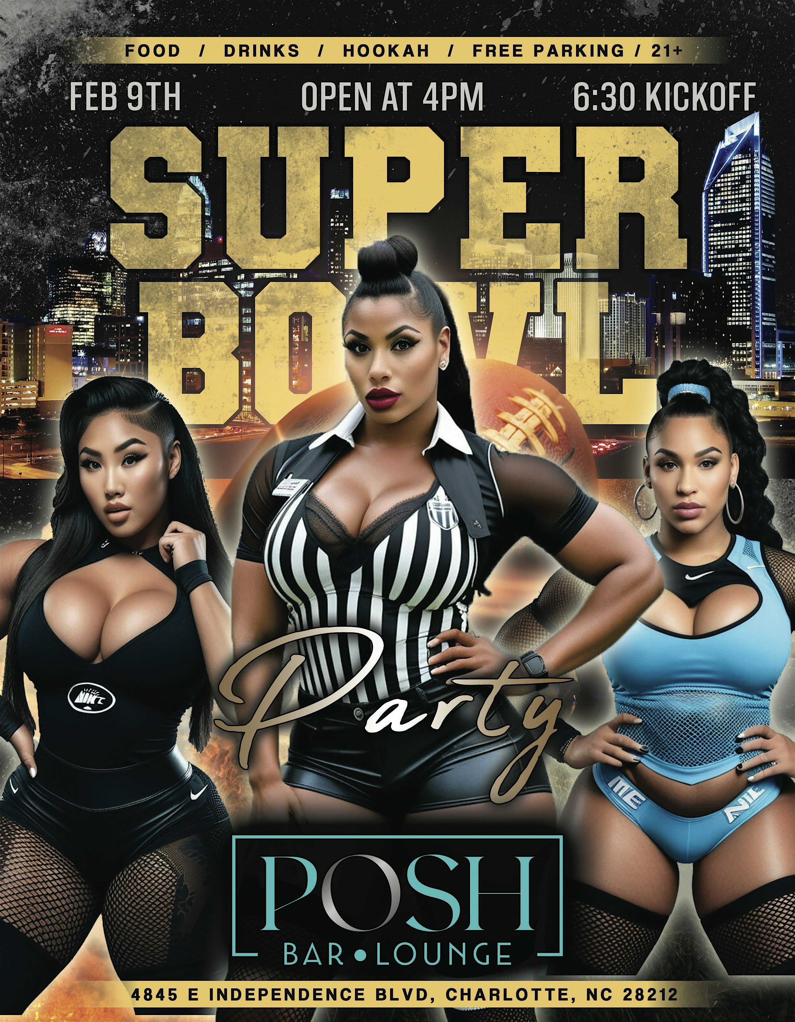 The Ultimate SUPERBOWL Party at POSH Lounge | 4845 E Independence Blvd