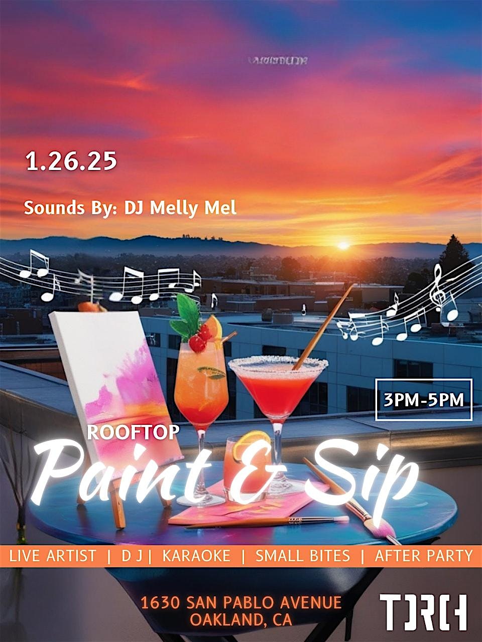 Rooftop Karaoke Paint & Sip | Torch Oakland Rooftop Bar