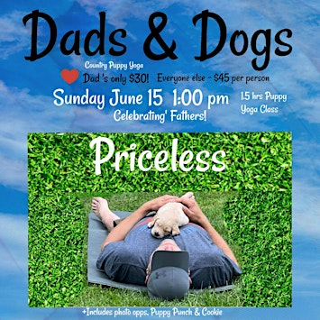 Country Puppy Yoga Experiences - Dogs & Dads Father's Day Edition | Country Puppy Yoga