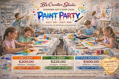 SUMMER CAMP Paint Party | B’s Creative Studio