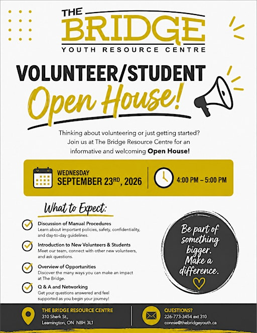 Volunteer Open House | 310 Sherk St