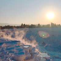【土耳其 愛琴海】超夢幻世界遺產棉花堡 巴穆卡麗PAMUKKALE 冰雪溫泉聖地