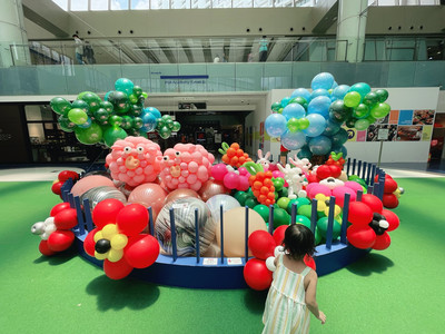 Balloon Blasters - Go Fishing games booth set up at Nex Singapore! Head on  down 1-10th December to find out more! #sgig #celebration #party #birthday # balloon #balloondisplay #balloons #balloonwaterfall #waterfall