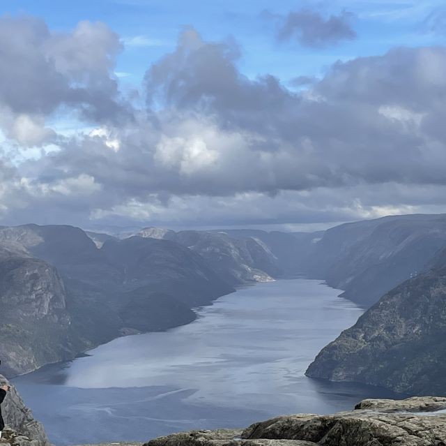 hiking to preikestolen