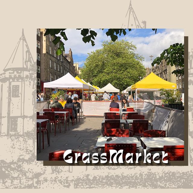 在古老廣場GrassMarket近距離看愛丁堡城堡