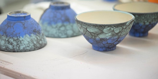 Sgraffito, Bubble Glaze, and Velvet: Clay Bowl Design | The Ford Building (behind the Chestnut Street Pavilion) green awning