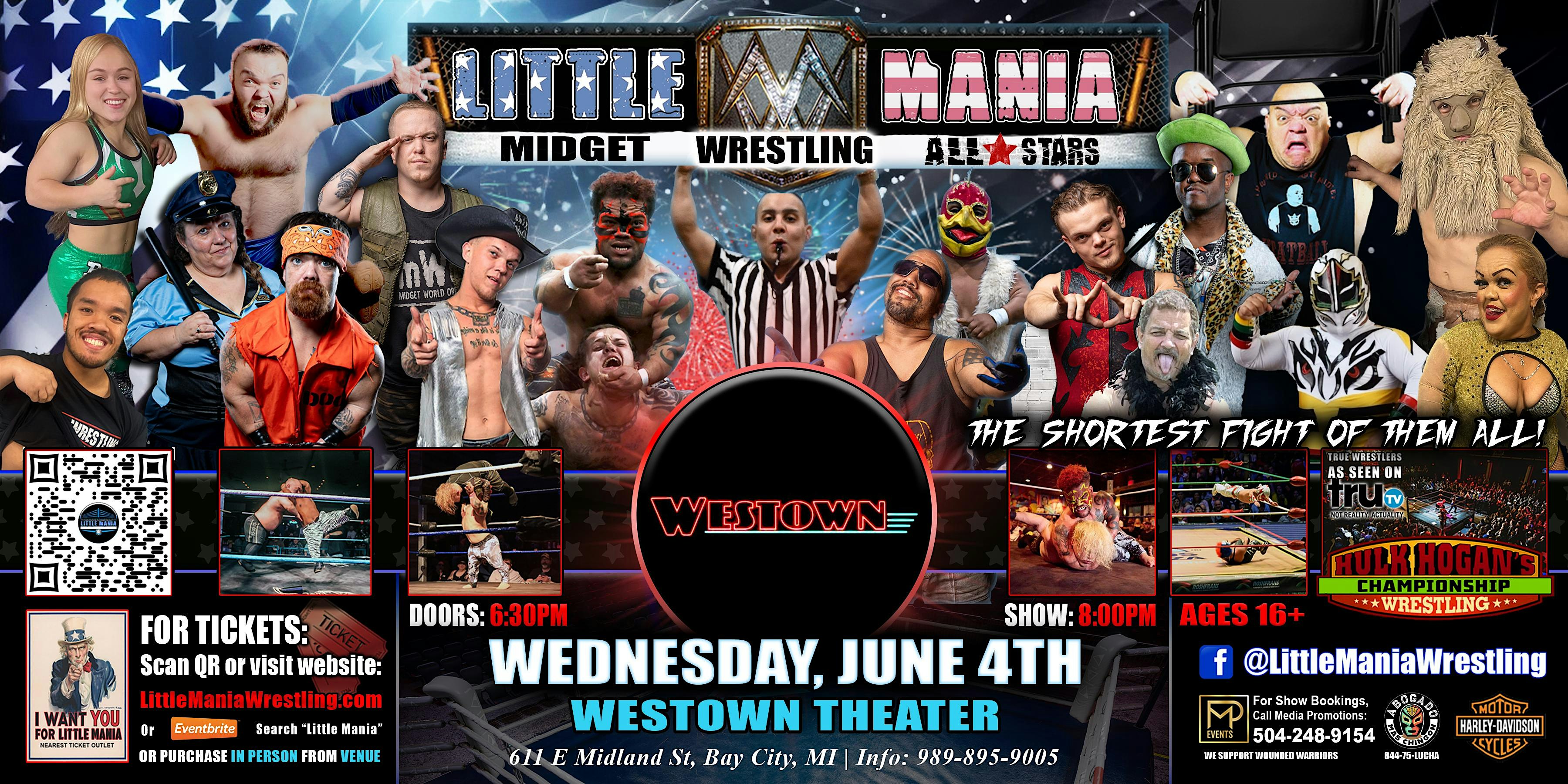 Bay City, MI- Little Mania Midget Wrestling @ Westown Theater | 611 E Midland St, Bay City, MI