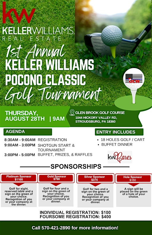 1ST ANNUAL KELLER WILLIAMS POCONO CLASSIC GOLF TOURNAMENT | Glen Brook Golf Club