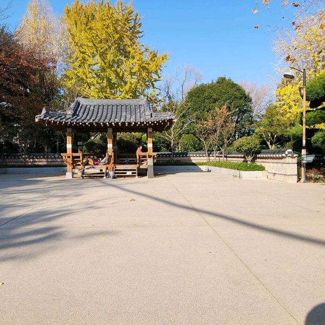 龍頭山公園喝釜山啤酒