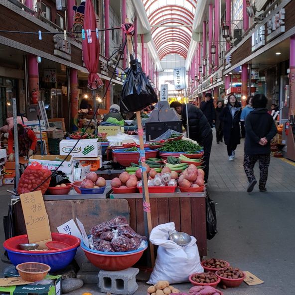 Market in day and Pub at night 