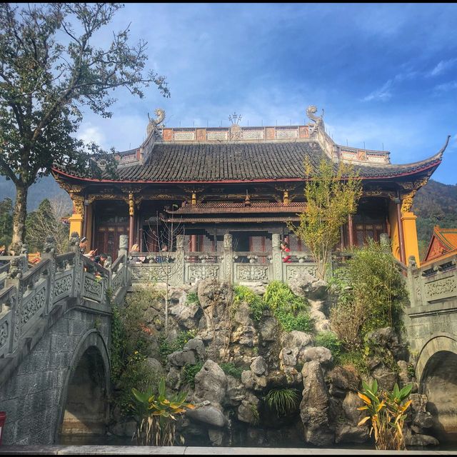 Beautiful Pagoda and temple at Tianmushan 