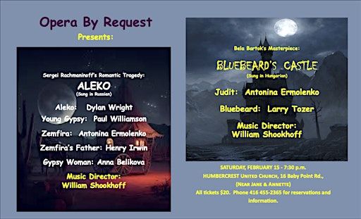 Opera by Request Presents - Crimson Hearts: A Double-Bill of Tragic Romance | Humbercrest United Church