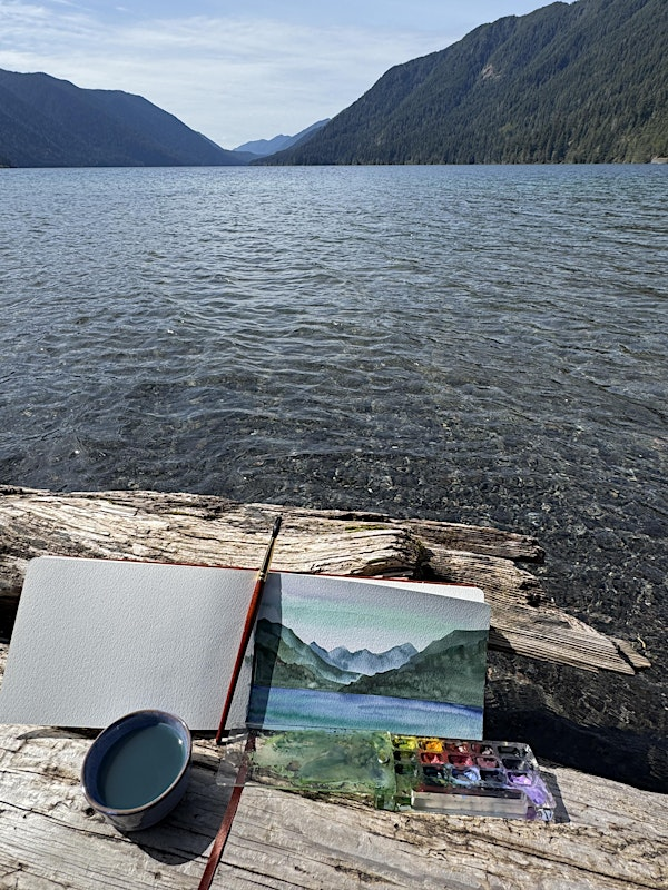 Watercolor and Wine: Lake Crescent Paint and Sip | Water From Wine, Pacific Avenue, Tacoma, WA, USA