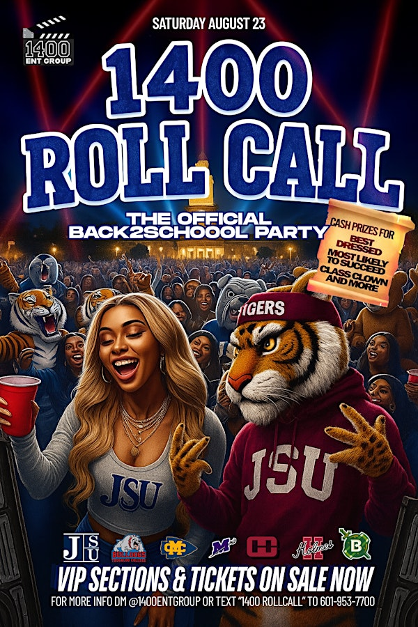1400 ROLL CALL OFFICIAL BACK2SCHOOL PARTY | HIDEAWAY
