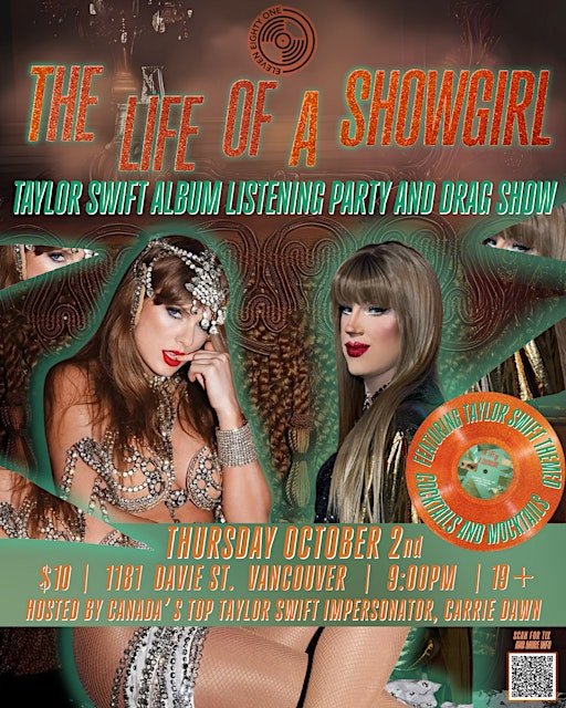 Taylor Swift Life Of A Showgirl:  Album Listening Party & Drag Show | 1181 Davie St