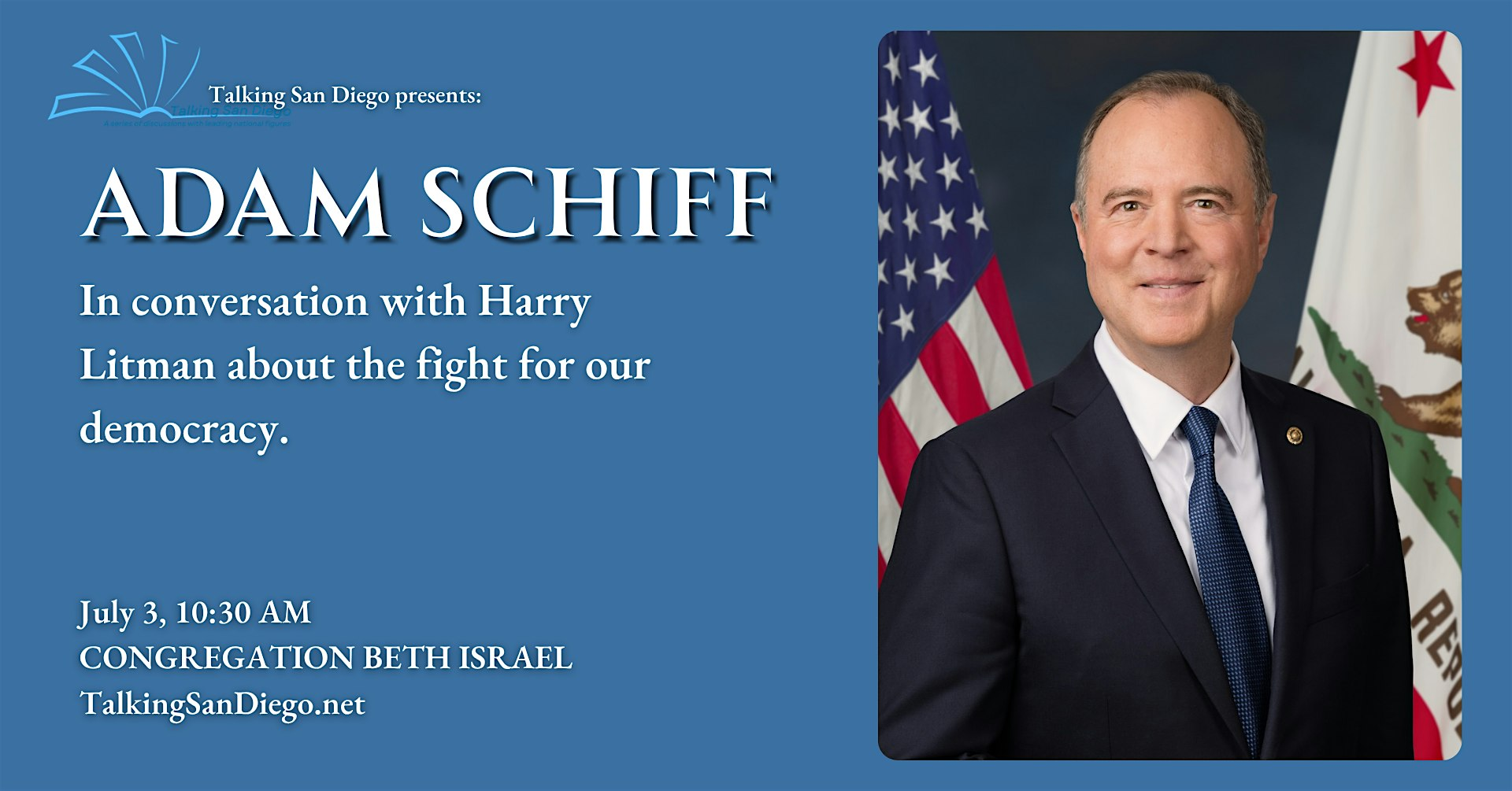 A Conversation with Adam Schiff | Glickman-Galinson Sanctuary, Congregation Beth Israel