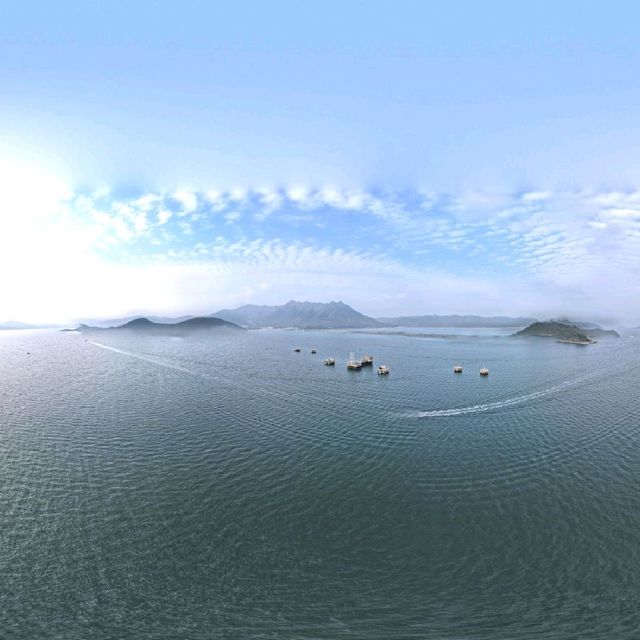航拍船灣淡水湖