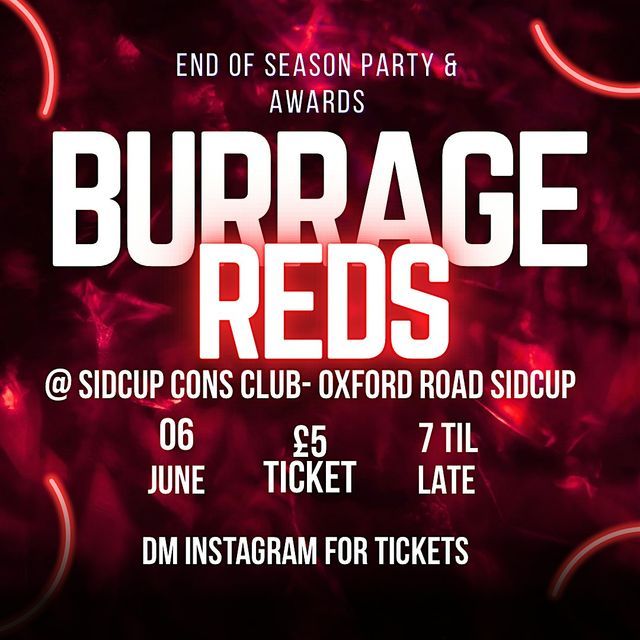Burrage Reds End of Season Party | Sidcup and District Conservative Club