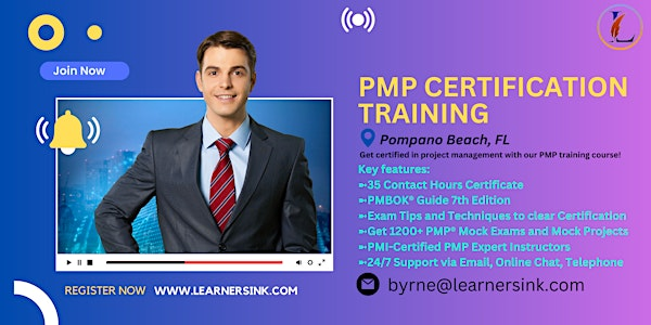 Confirmed PMP 4 Days Classroom Training in Pompano Beach, FL | Regus Office