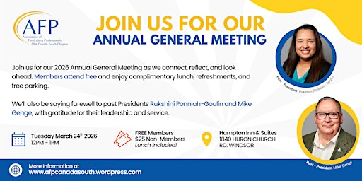 AFP Canada South – 2026 Annual General Meeting | Hampton Inn and Suites by Hilton Windsor