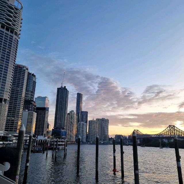 Beautiful Brisbane River With Sunrise