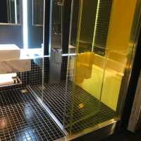 Transparent wall toilet hotel