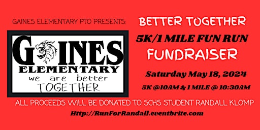 RUN FOR RANDALL: Gaines 5K Run & 1 Mile Fun Run | Pine Hill Park