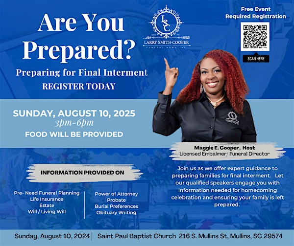 Are You Prepared?  Preparing For Final Interment | St. Paul Baptist Church