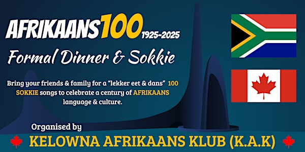 AFRIKAANS 100..only 20 TICKETS left! PLEASE support us and buy your's! | East Kelowna Community Hall