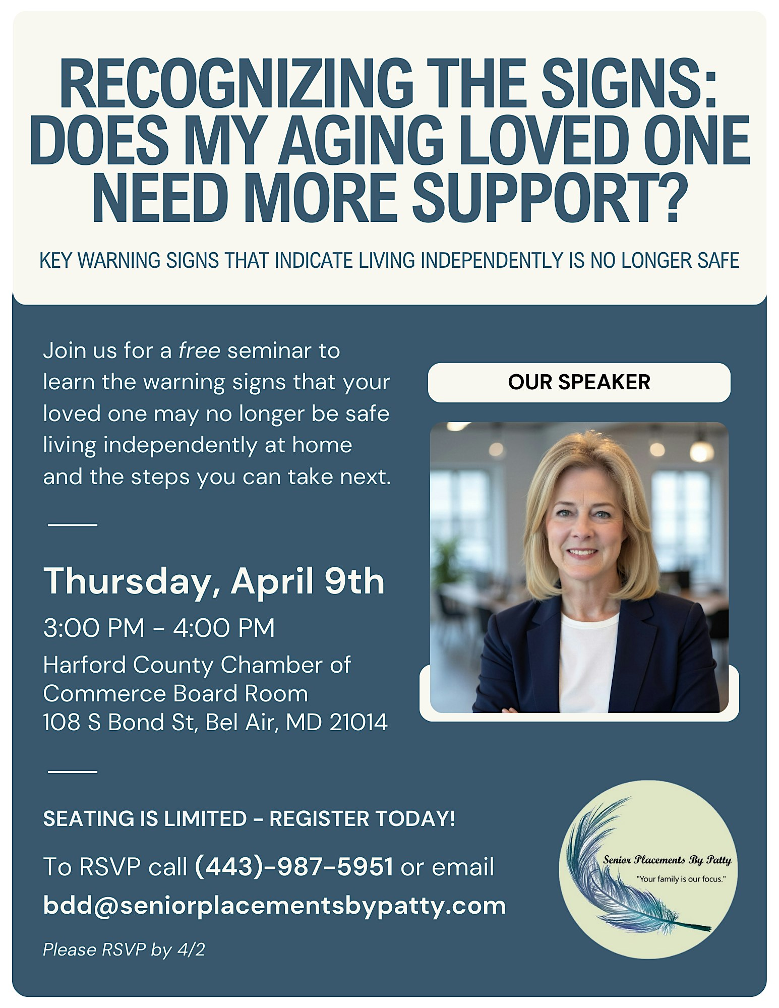 Recognizing the Signs: Does My Aging Loved One Need More Support? | 108 S Bond St